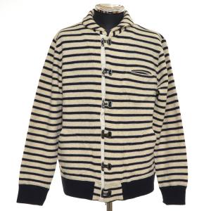 ●489283 Nigel Cabourn ナイジェルケーボン ●ボーダーニットジャケット サイズ48 メンズ ネイビー クリーム｜ecoikawadani