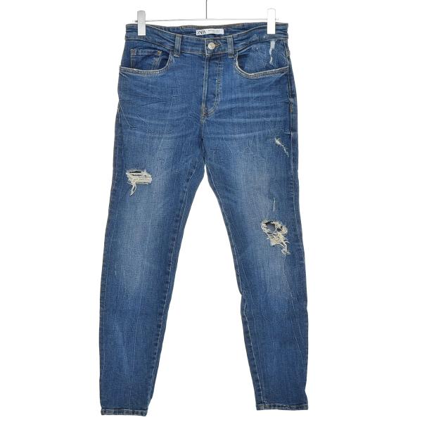 〇536930 ZARA ザラ ○デニムパンツ ダメージジーンズ クラッシュデニム サイズEUR40...