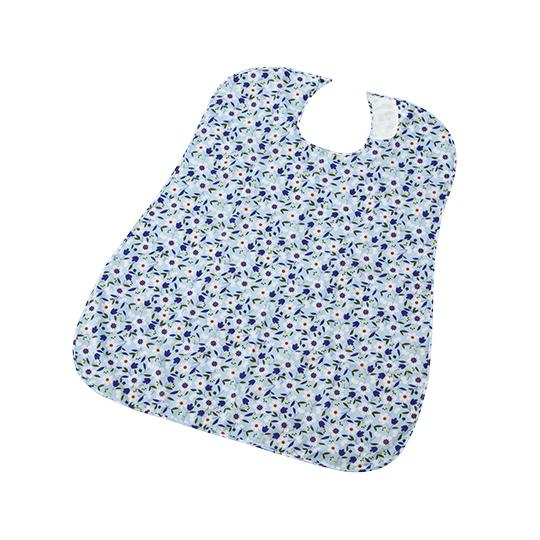 さわやか食事用エプロン 花びら ブルー　