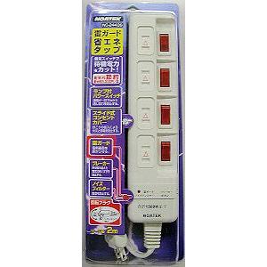 Noatek 4スイッチ省エネタップ 4コ口 2m 雷ガード コンセントカバー付 Nc 2443s Noateknc2443s エコデン 通販 Yahoo ショッピング