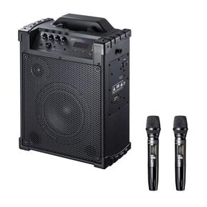 サンワサプライ ワイヤレスマイク付き拡声器スピーカー(バッテリー内蔵・ワイヤレスマイク2本対応) M...