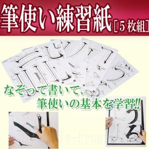 筆使い練習紙［５枚組］　繰り返し学習出来る基礎練習シート