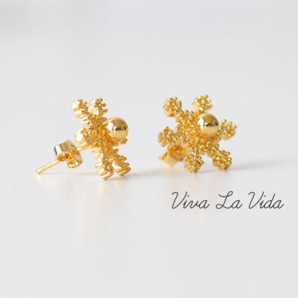 2点までメール便可 ピアス レディース 雪の結晶 スノーフレーク モチーフ 小ぶり 華奢 25AW1...