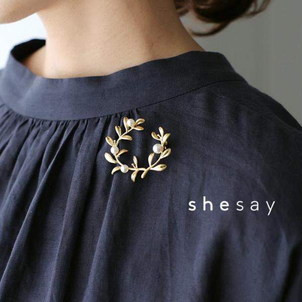 ブローチ パール リース 華やか ゴールド 16金メッキ ブラス 25AW1204,