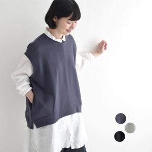 最大20％OFFクーポンあり ベスト レディース コットン裏毛 ラウンドポケット 綿100％ 25AW0912,