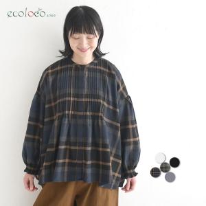 ピンタック ブラウス 綿混ネル 秋冬 26AW1014,