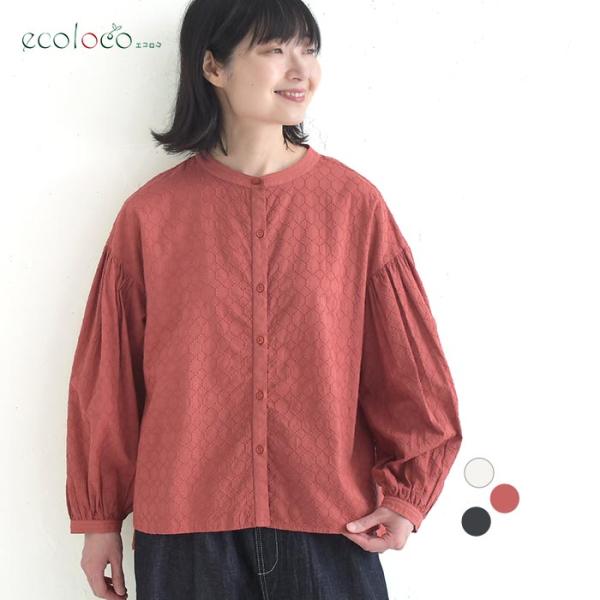 早割10％OFFクーポン ブラウス 総刺繍 綿100％ m.n  秋 春 30代 40代 50代 2...