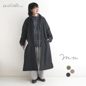 軽量 襟付き 中綿ロングコート m.n 秋冬 冬 30代 40代 50代 26AW1023,