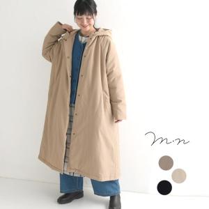 中綿 フーディー ロングコート アウター レディース 軽量 Aライン ｍ.n 大きいサイズ 24AW1004,