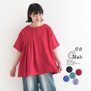 最大20％OFFクーポンあり プルオーバー 08Mab ヨーロピアンリネン アシンメトリータック 麻100% 春 夏 30代 40代 50代 26SS0604,