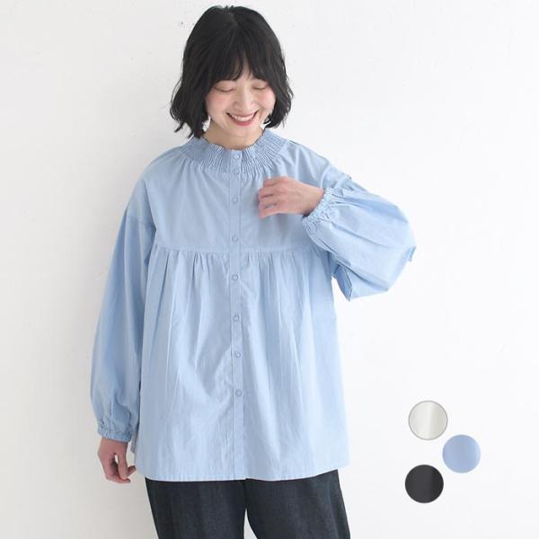 新作早割P5倍 ブラウス 綿ポプリン前後2WAY 綿100％ 春 夏 30代 40代 50代 26S...