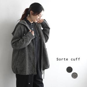 Sorte cuff ウールツイード フード ジャケット コート ライトアウター -アウター レディース ショート丈- 23AW1004R,