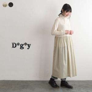ワンピース ロング レディース dgy ディージーワイ ギャザー インナー M〜3L エコロコ 2320SS0210,