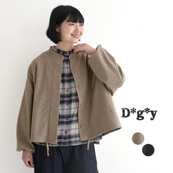 クーポンで30％OFF ブラウス 長袖 レディース D*g*y ホームスパン 裾紐付き ウール混 2...