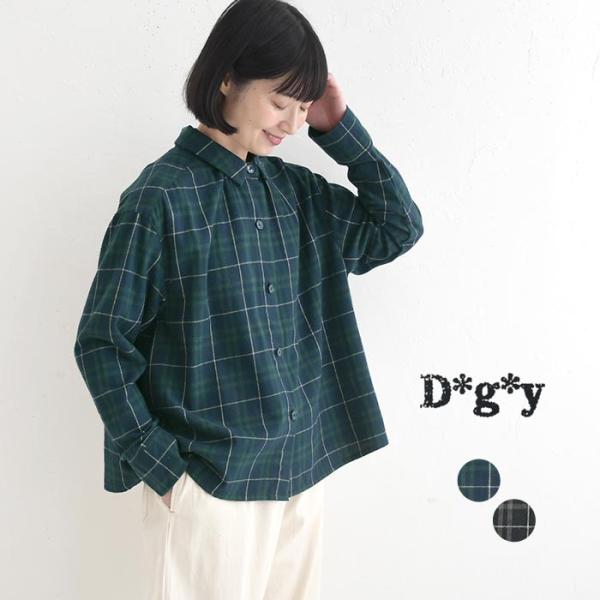 シャツ ブラウス 長袖 レディース 綿ビエラ チェック柄 フレア 綿100％ D*g*y 25AW1...