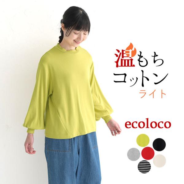 20％OFF セール！ 返品交換不可 メール便可 ふわり袖 カットソー レディース あったか 綿 イ...