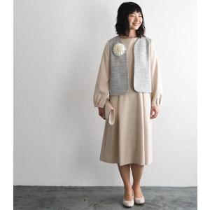 入学式 服装 ママ フォーマルスーツ ノーカラ...の詳細画像2