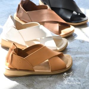 サンダル レディース 本革 日本製 クロスレザー...の商品画像