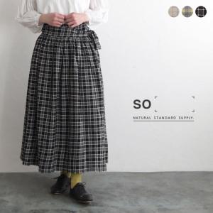 ラップスカート 巻きスカート SO[] 強撚糸 綿100 コットン エスオー レディース エコロコ sel, 2320SS0331,