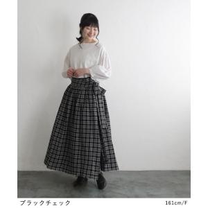 ラップスカート 巻きスカート SO[] 強撚糸...の詳細画像3