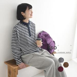 ラガーシャツ プルオーバー 長袖 レディース SO[ ] コットン天竺 ボーダー 綿100％ 25AW1031,｜ecoloco