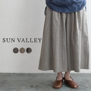最大20％OFFクーポンあり 残り僅かセール パンツ ズボン SUN VALLEY サンバレー 綿麻 コットンリネン フレアパンツ ウエストゴム エコロコ 2220SS0701, sel,