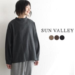 トップス SUN VALLEY サンバレー sunvalley 綾織り 起毛 袖タック すっきり 30代 40代 50代 60代 コットン 綿  秋 冬 レディース 2120AW1008,