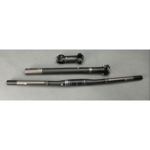 TOSEEKカーボンハンドル+カーボンシートポスト+アルミステム3点セット　フラットバー　マウンテンバイク　TKY50