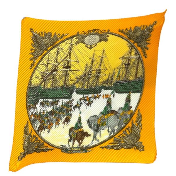 エルメス スカーフ プリーツスカーフ プリーツカレ カレ90 アクセサリー 小物 MARINE ET...