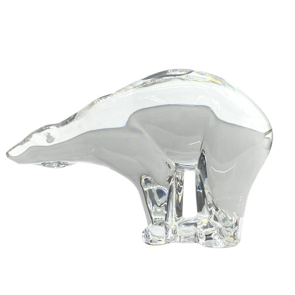 バカラ オブジェ 置物 インテリア フィギュリン ポーラベア シロクマ 白くま クリア クリスタル ...