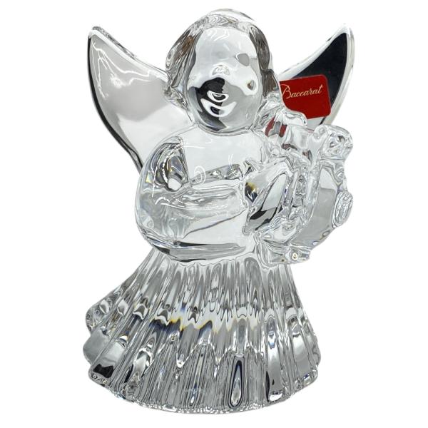 バカラ オブジェ 置物 インテリア フィギュリン エンジェル ハープ 天使 クリア クリスタル ガラ...