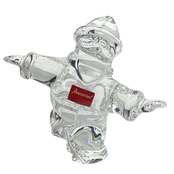 バカラ オブジェ 置物 インテリア フィギュリン サンタクロース スケート クリスマス クリア クリ...