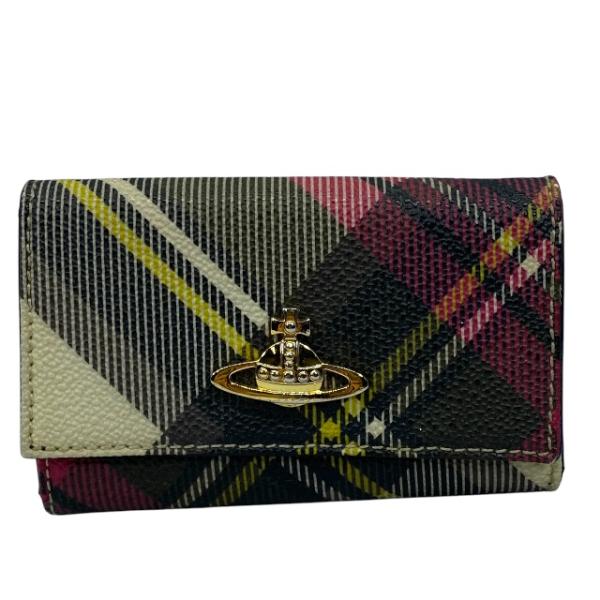 Vivienne Westwood ヴィヴィアンウエストウッド 6連 キーケース オーブロゴ チェッ...