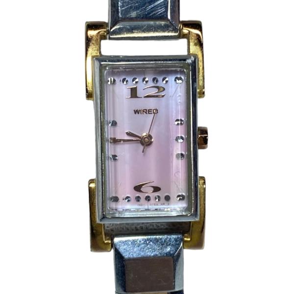 SEIKO セイコー 1N01-0JZ0 WIRED ワイアード 腕時計 ピンクシェル文字盤 クオー...