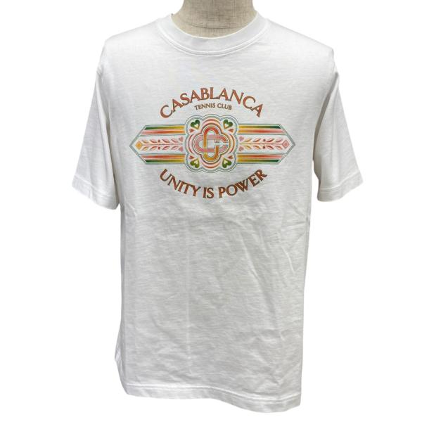 カサブランカ Unity Is Power 半袖Tシャツ トップス クルーネック  コットン ホワイ...