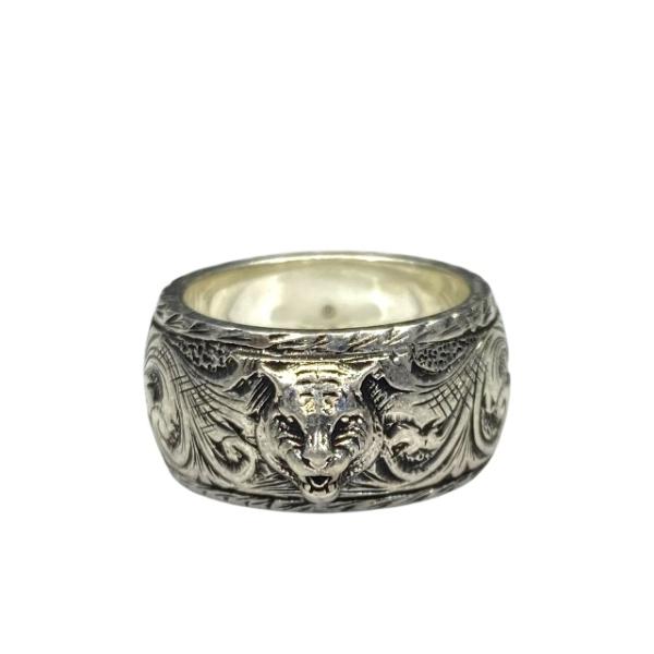 【未使用】GUCCI グッチ キャットヘッド リング 指輪 アクセサリー ジュエリー アニマル SV...