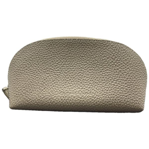 ボナベンチュラ コスメポーチ メイクポーチ ポーチ ロゴ レザー グレージュ ライトグレー シュリン...