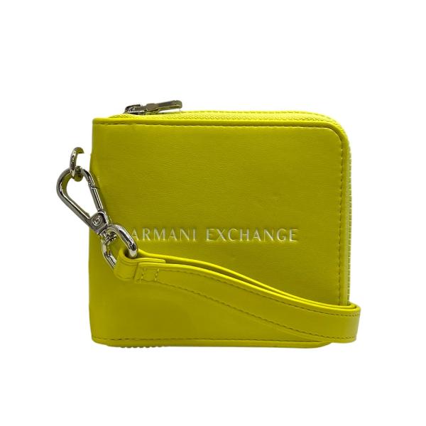 新品 A|X アルマーニ エクスチェンジ 二つ折り財布 折財布 ラウンドファスナー レザー ロゴ イ...