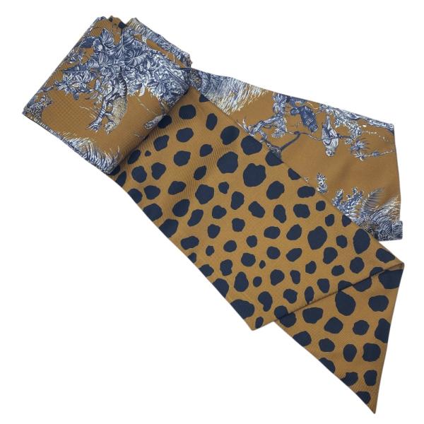 エルメス マキシツイリー カット ロングスカーフ 赤道直下 ヒョウ柄 2019年 春夏 シルク ブラ...