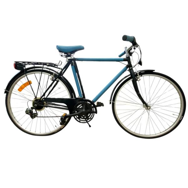 希少 エルメス×プジョーコラボ 自転車 28インチ 7段変速 荷台付 ブラック ブルージーン クレマ...