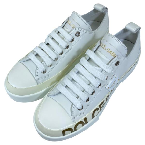 美品 ドルチェ&amp;ガッバーナ ドルガバ ポルトフィーノ スニーカー ロゴ レザー CK1886 DOL...