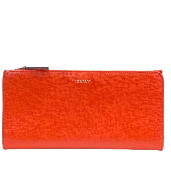 BALLY バリー 財布 長財布 二つ折り財布 折財布 ロングウォレット ロゴ レザー レッド/オレ...