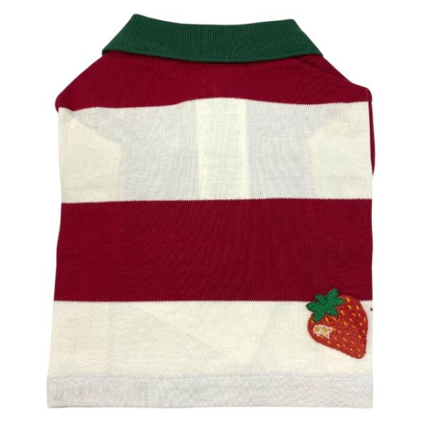 【新品】グッチ 695744 ペット Tシャツ ドッグウェア ペット服 GG ストロベリー パッチ付...