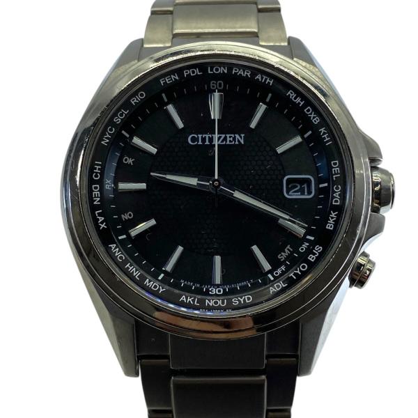 稼働品 シチズン アテッサ エコドライブ ダイレクトフライト ソーラー電波 腕時計 クロノグラフ シ...