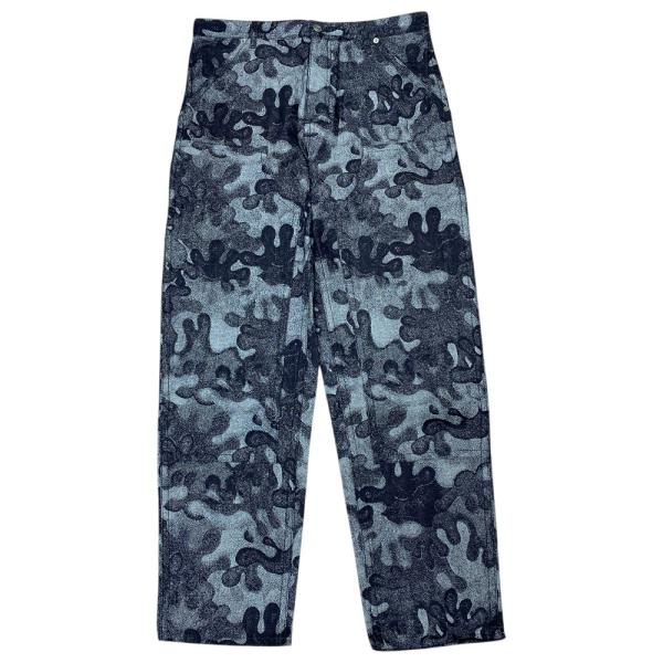 未使用 ディオール ピーター・ドイグ コラボ デニムパンツ ジーンズ カモフラージュ コットン ブラ...