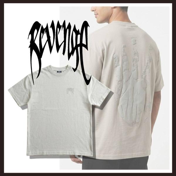 リベンジ  X キル アウトラインTシャツ 半袖 ハンズロゴ バックロゴ プリント カットソー ライ...