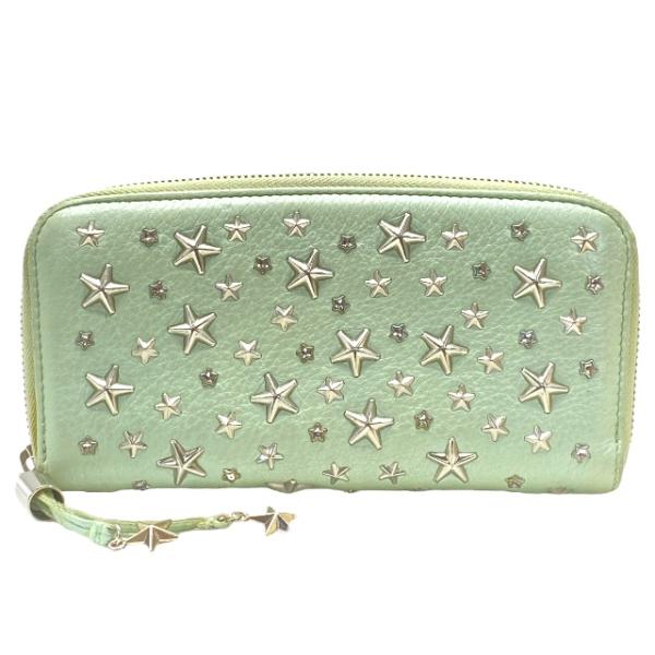 JIMMY CHOO ジミーチュウ 財布 長財布 ロングウォレット ラウンドファスナー スタースタッ...