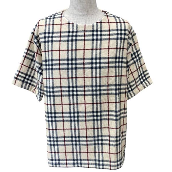 未使用 BURBERRY バーバリー ノバチェック パイル地 Tシャツ プルオーバー トップス 半袖...