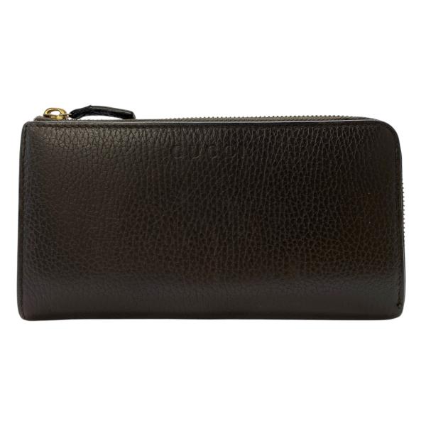 GUCCI グッチ 332747 長財布 財布 ロングウォレット L字ファスナー ロゴ レザー ブラ...
