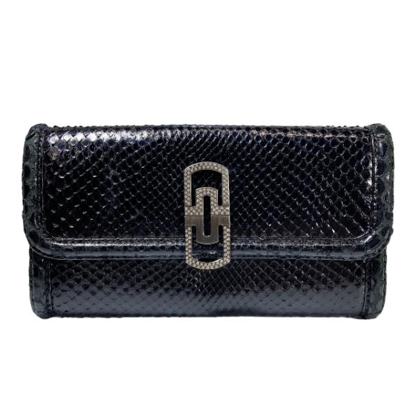 BVLGARI ブルガリ パレンテシ ラインストーン パイソン クラッチバッグ ブラック パーティー...